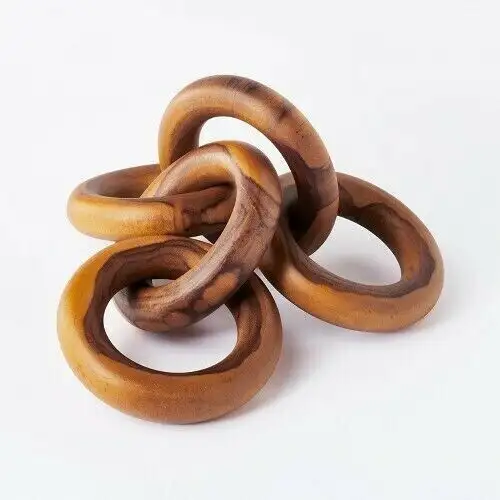 Studio Mcgee Target Decor 2.5" x 17" Teak Wood Chain Decor