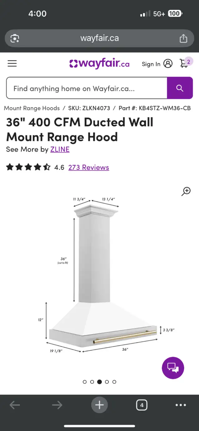 RANGE HOOD, 36” Ducted wall mount. in Stoves, Ovens & Ranges in Trenton - Image 6