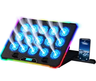 Brand New Gaming Laptop Cooling Pad with 15 Fans/Black, View more