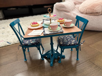 American Girl doll teatime table and chairs set