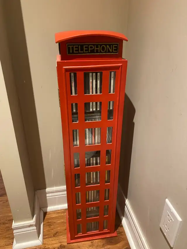 Telephone Booth CD Cabinet plus classic rock CDs in Bookcases & Shelving Units in Oakville / Halton Region - Image 2