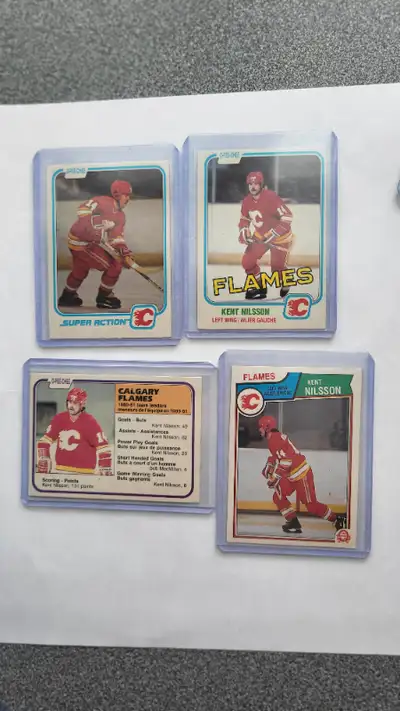 4 cartes de hockey variées Kent Nilsson varied hockey cards, View more