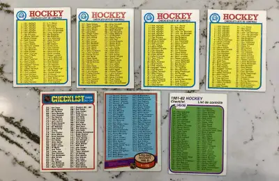 7 OPC Hockey unchecked checklists. $20 each all for $125 CAN, View more