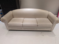 Beige leather couch - 3 seater