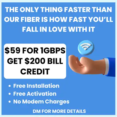 Unlimited home internet for just $59/month 1 Gbps speed for ultra-fast, reliable connection $200 bil...