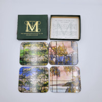 Metropolitan Museum Of Art Tiffany Glass Windows Coasters Set 4