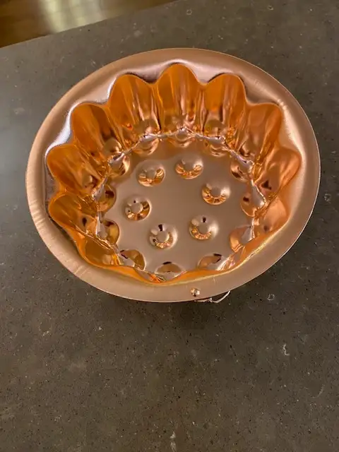 Vintage Jello Mold Baking Pan Bundt Gelatin 7”x 2.5” Tall Copper62863731505027122