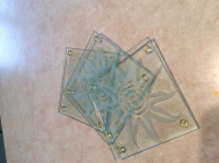 3 glass drink coasters