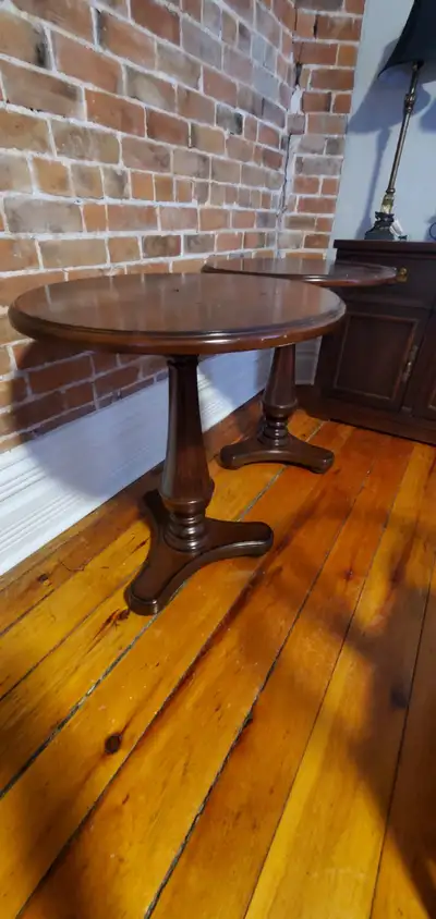 2 wood side tables, View more