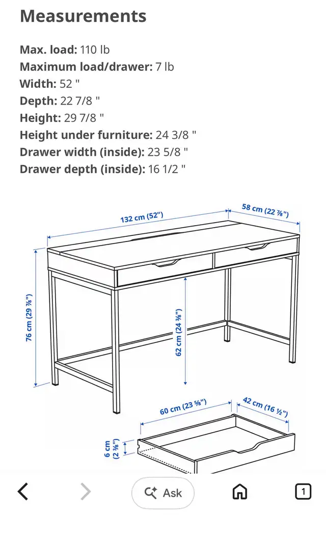 IKEA Alex Desk in Desks in City of Toronto - Image 3