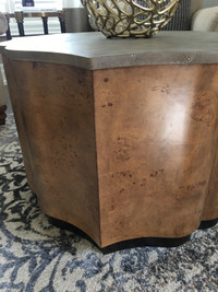 EMBOSSED LEATHER  TOP COFFEE TABLE
