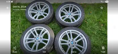 Like new set tires and rims. 255 60 18 Continental Winter Contact tires on 18 inch M rims. No scratc...