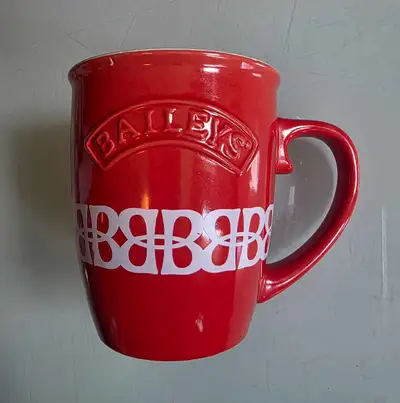 Vintage 1990s Baileys Irish Cream Red Ceramic Mug, View more