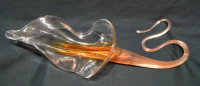 Bavin Glassworks Hand Blown Glass Signed Cornucopia