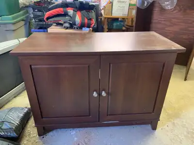 Wooden Desk, some wear. 42.5” wide X 19.75” deep X 30” high. Pick-up only.