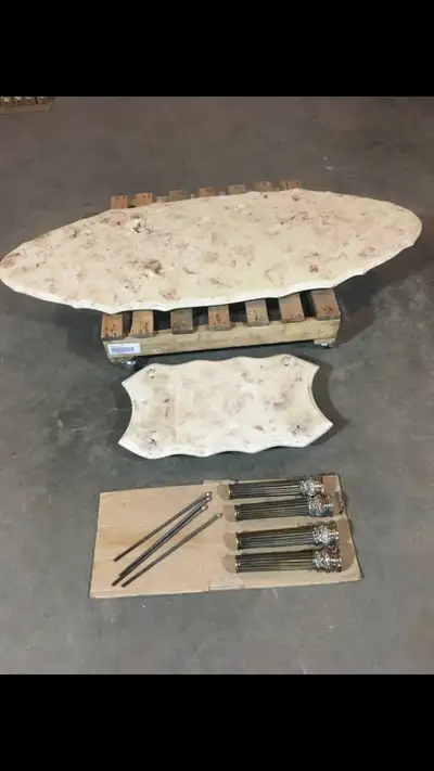 Marble coffee table & 2 end tables, View more