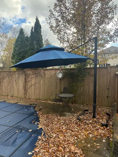 Patio Umbrella with 4 cast iron base plates, View more