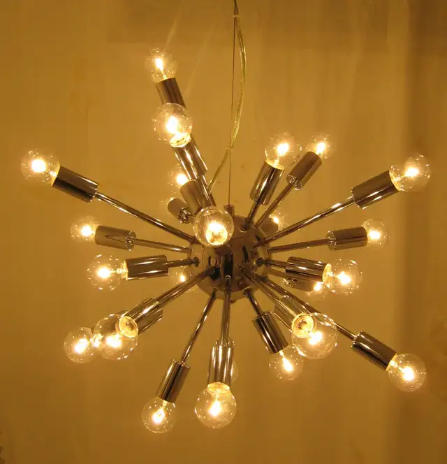 Vintage MCM Polished Chrome Space Age Design Sputnik Chandelier in Indoor Lighting & Fans in City of Toronto - Image 2