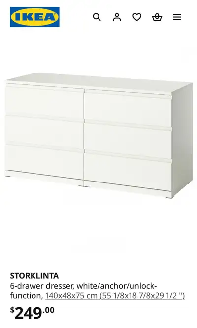 6 drawer Dresser IKEA , View more