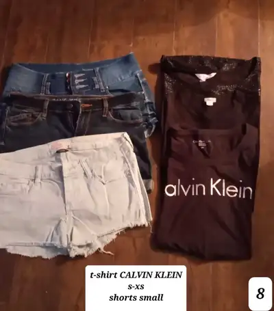 Lot de vêtements small ,t-shirt CALVIN KLEIN, SHORTS POUR femme, View more