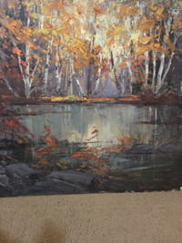 Wilderness pond oil painting 1955