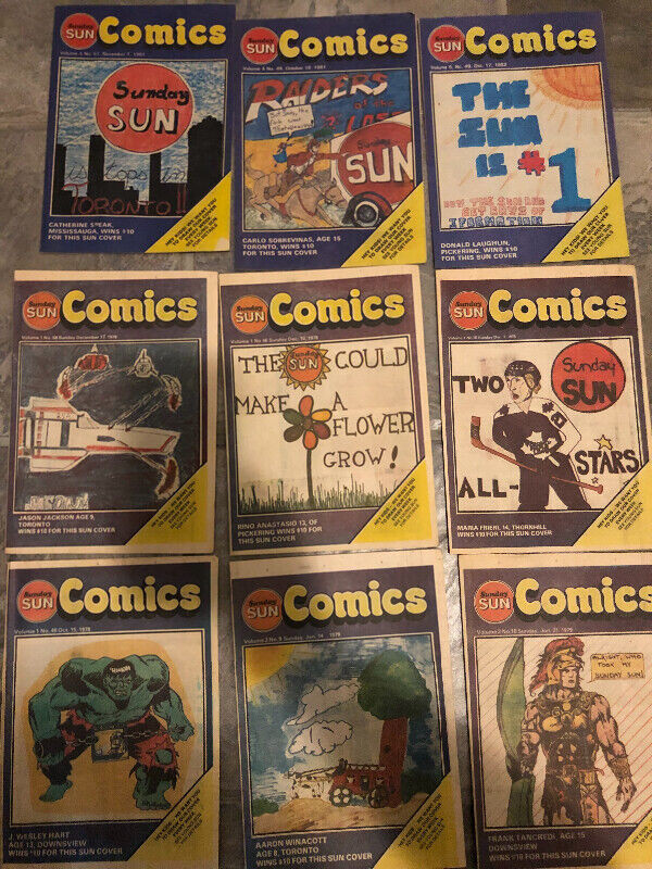Vintage Sunday Sun Comics - Lot of 25 in Arts & Collectibles in Oakville / Halton Region