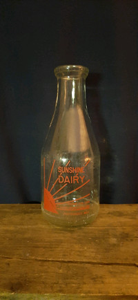 Vintage Sunshine Dairy milk bottle Newfoundland