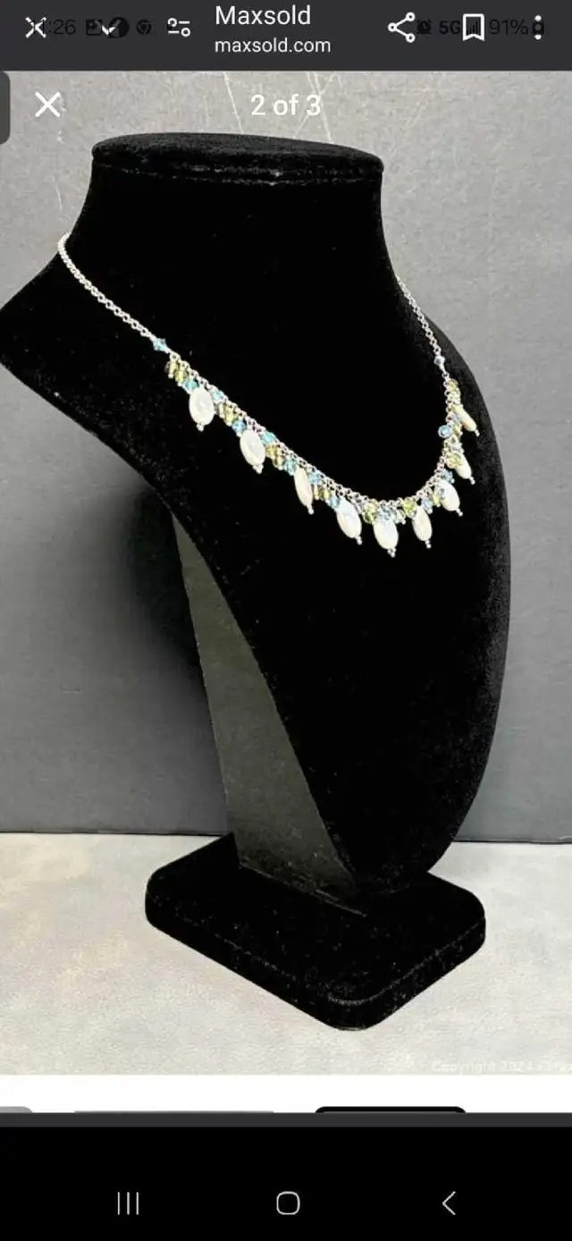925 Silver and Pearl  Necklace Earrings Jewelry Set - M in Jewellery & Watches in City of Toronto - Image 3