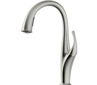 VISENTIN Brushed Nickel/Chrome Dual, Pull-Down Kitchen Faucet