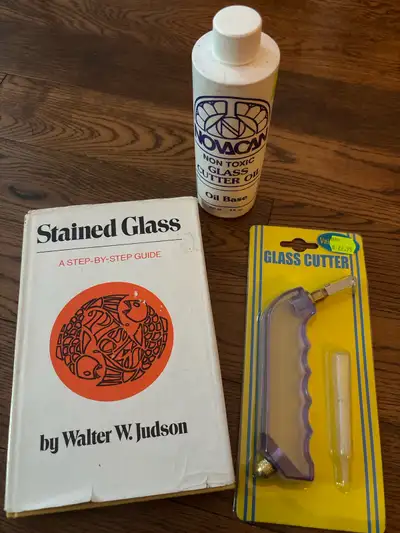 Stained Glass Beginner Kit – Book, Glass Cutter (New) & Oil, View more