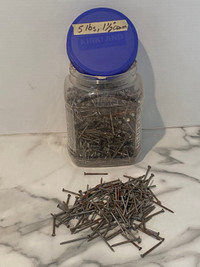 “5 lbs, 1 1/2” Common Steel Nails” $10. 
