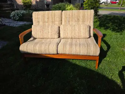 MCM vintage Teak loveseat, View more