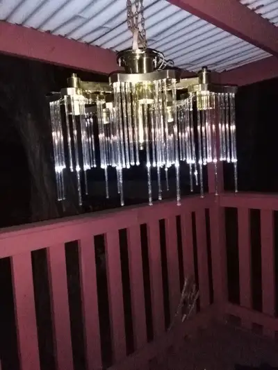 Vintage 5 Light Glass Rod Chandelier, View more