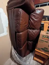 3 seat Brown leather couch