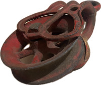  antique red barn,pulley 