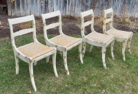 VINTAGE SET of 4 PAINTED  DUNCAN PHYFE  DINING - KITCHEN CHAIRS
