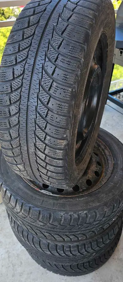 4 Winter Tires - Size 205 / 55 R16 - Great Condition! Tread depth: Approx. 80% remaining No cracks,...