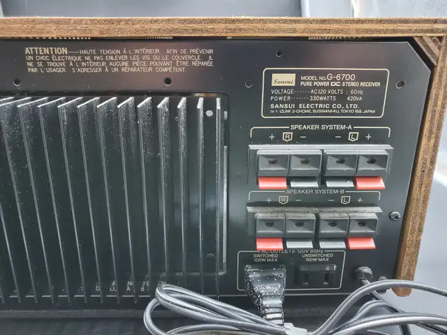 VINTAGE 1979 SANSUI G-6700 SILVER FACE DC STEREO RECEIVER JAPAN in Stereo Systems & Home Theatre in Markham / York Region - Image 9