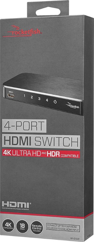 Rocketfish - 4-Port 4K HDMI Switch Box - Black in Video & TV Accessories in Burnaby/New Westminster - Image 3