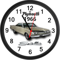 1966 Plymouth Satellite (Gold) Custom Wall Clock - New MOPAR