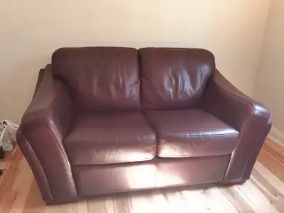 Genuine leather loveseat sofa, View more