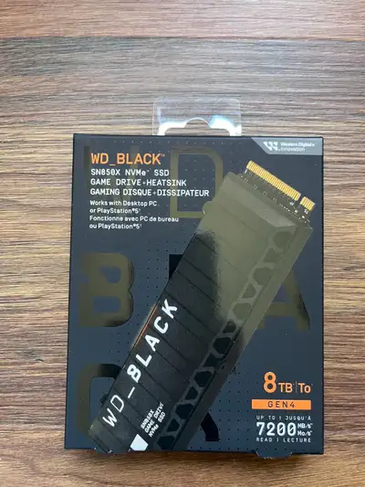 Western Digital WD_BLACK SN850X 8TB NVMe PCIe Gen4 M.2 2280 SSD, View more