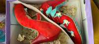 Irregular Choice Brand Shoes. New. Never Worn. Red suede