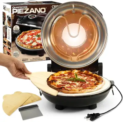 Piezano Pizza Oven by Granitestone – Electric Pizza Oven, 12 in, View more