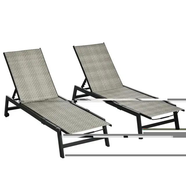 Patio Lounger Chair Set, Outdoor Aluminum Frame PE Rattan Wicker in Patio & Garden Furniture in Markham / York Region - Image 10