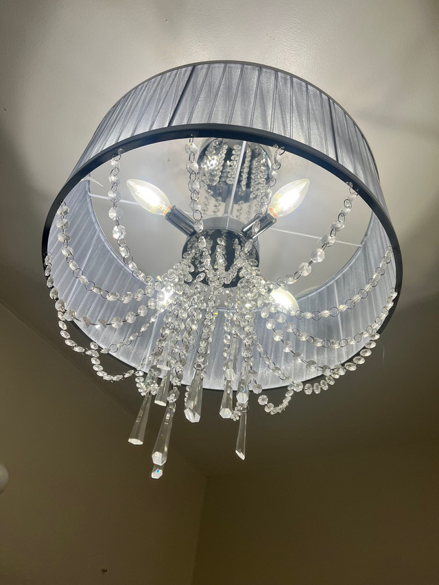 Crystal raindrop light fixture and Vintage light fixture  in Indoor Lighting & Fans in Barrie - Image 2