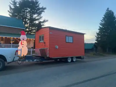 Selling my 18x8 ice hut has r18 in the walls really really well built propane furnace cook top sink...