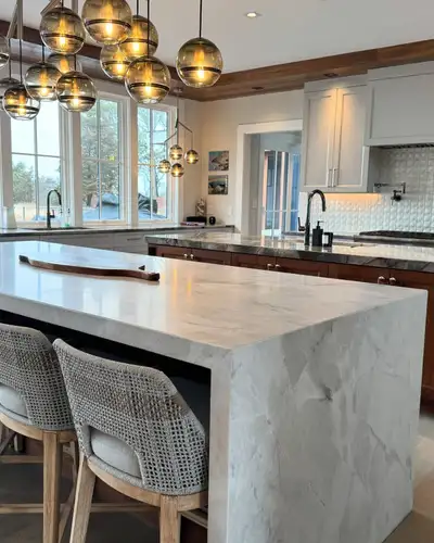 New Design Quartz Kitchen Countertops and Backsplash, View more