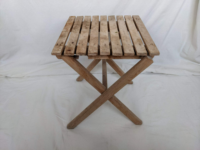 Vintage Wooden Folding Stool / Plant Stand in Patio & Garden Furniture in Calgary