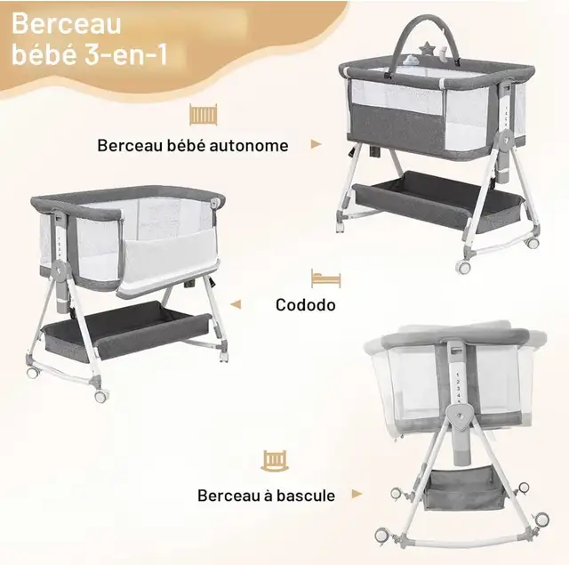 Landau pour bébé / baby bassinet in Kids in City of Montréal - Image 3